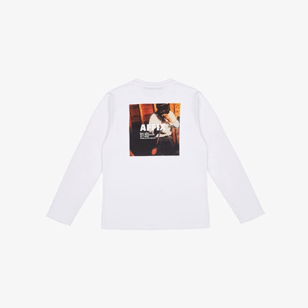 NWT AFFIX x NORDSTROM | Cotton Jersey Long Sleeve RADIO T-Shirt White | Size XL